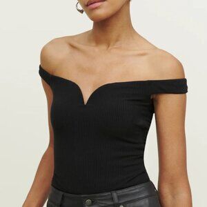 Reformation Andria Knit Top Black - Size S